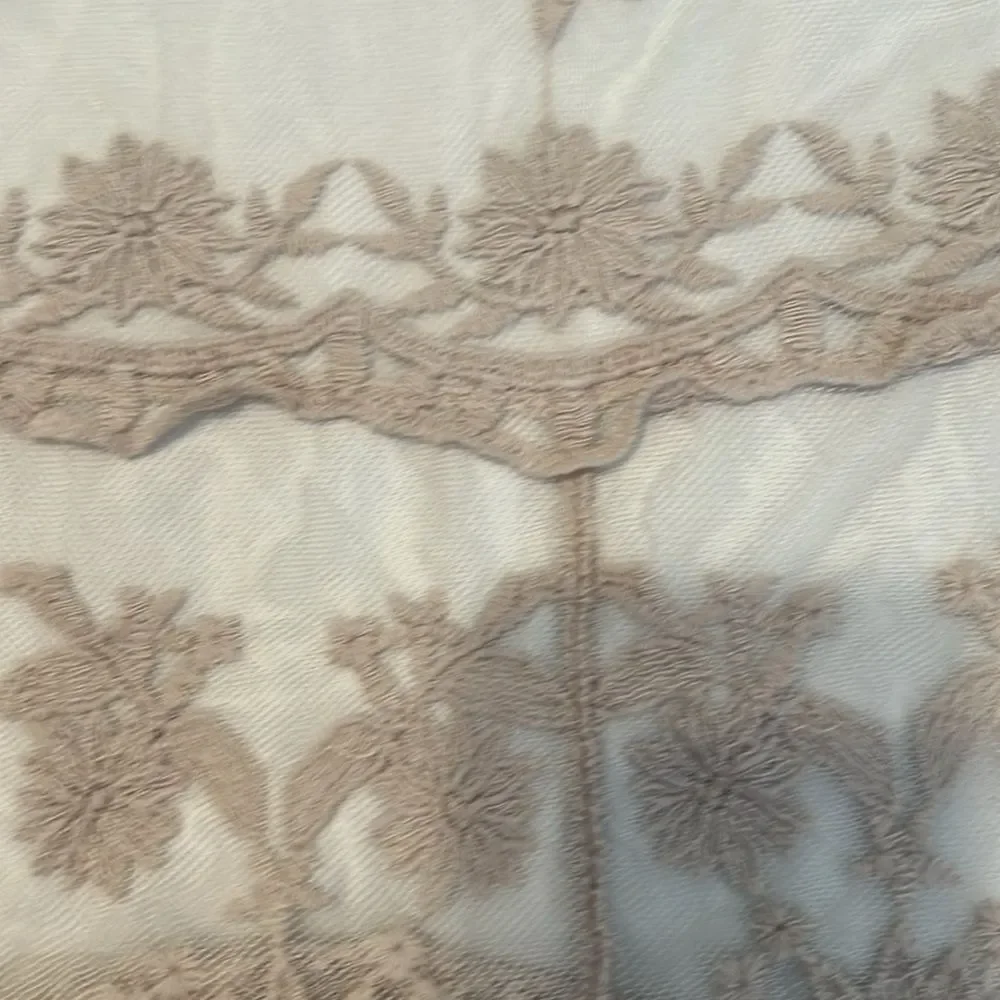 NWT Rebellion szS “oatmeal” color long lace embroidered vest cover up kimono - Picture 10 of 15